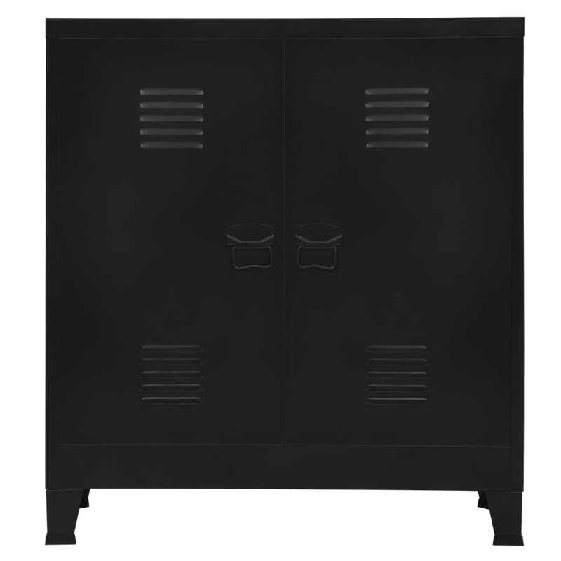 Colchester 90 cm W Solid Wood Filing Cabinet, Black