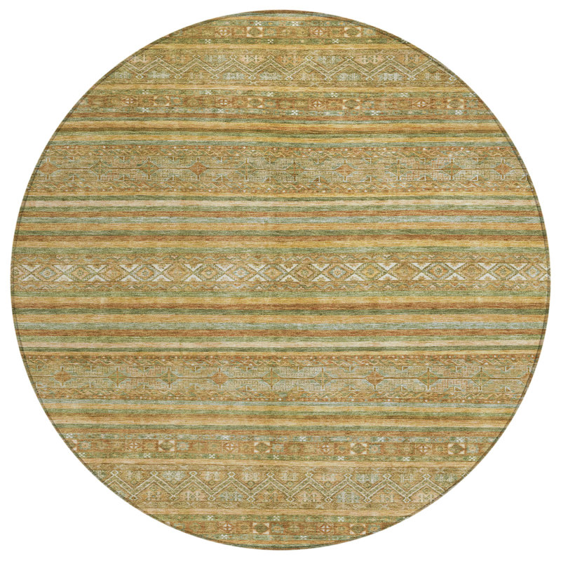 Ysadora Aloe Washable Indoor-Outdoor Rug - LOOMLAN, 8' x 8'