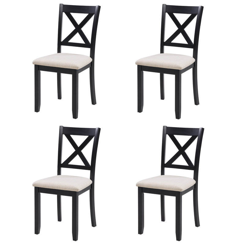Ensemble de 4 chaises de salle à manger modernes avec sièges rembourrés et dossier en forme de X