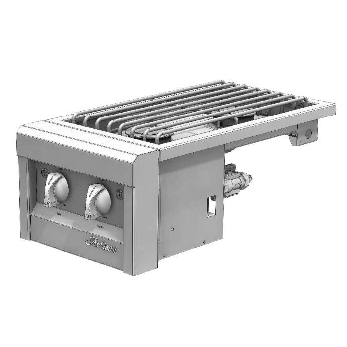 Artisan Stainless Steel Propane Gas Side Burner with Dual Controls