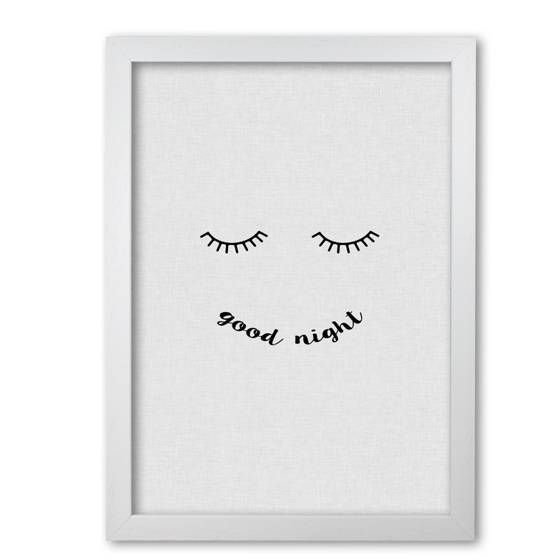 Good Night - Print, White Grain Frame, 85 cm H x 60 cm W x 5 cm D