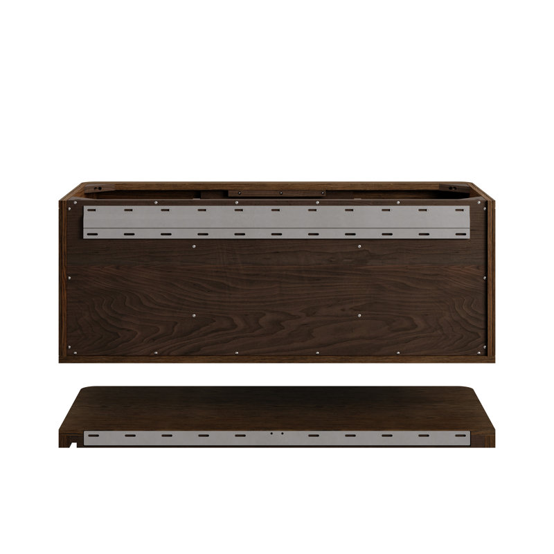Allamari 48" W Single Vanity, Single-Hole, Sable Oak, White Zeus Silestone