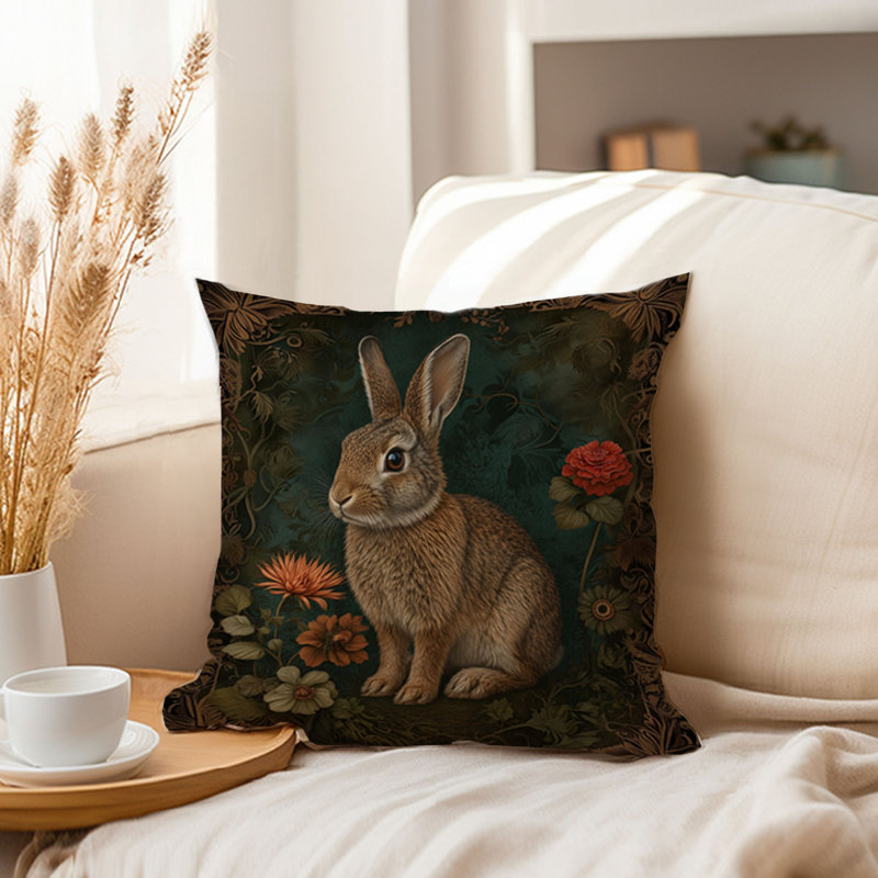 Housse de coussin animaux animaux animaux domestiques William Morris - Bunny Rabbit, 20x20