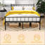 Structure de lit double avec tête de lit, pied de lit, rangement sous le lit et aucun sommier tapissier, structure stable en noir-243633777