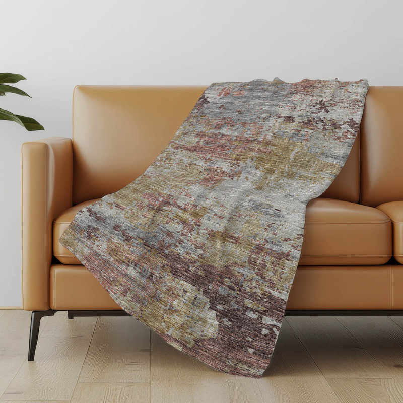 Jeté en sherpa Addison, Multicolore abstrait