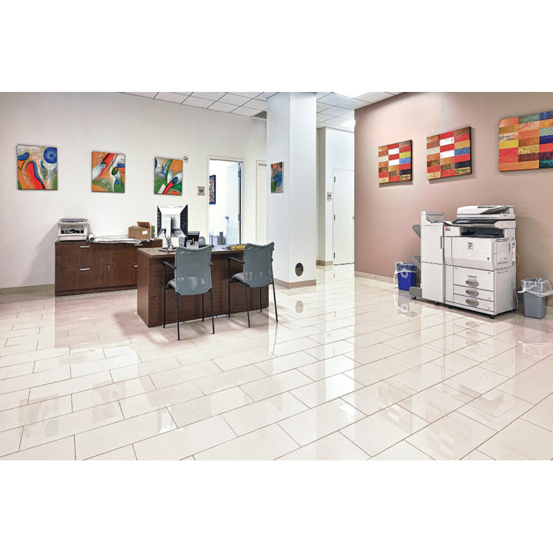 Carreau de porcelaine 12 po x 24 po, Ivoire