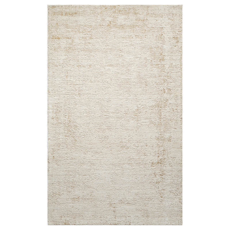 Melby Ivory/Beige Modern Abstract Indoor Area Rug, Rectangle 7'9" x 10'