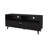 Black City Mid-Century TV Stand with Open Media Shelves and Cabinet Storage – Wenge