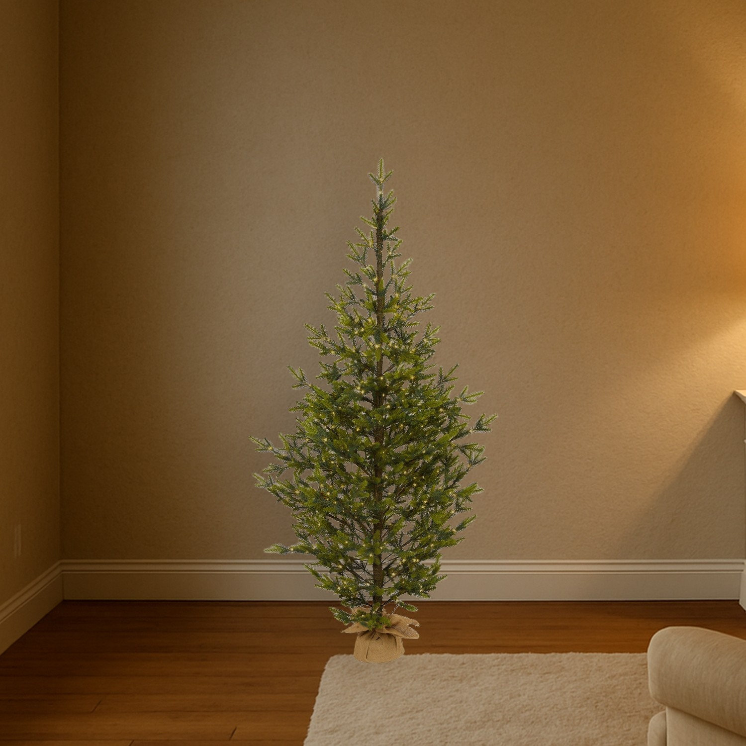 Lighted Artificial Fir Christmas Tree, 6' H
