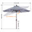 Parasol de marché en oléfine de 2,74 m (9 pi) avec inclinaison et levage à manivelle-1188038523