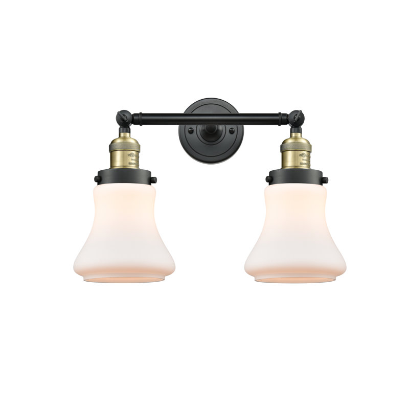Edda 2 - Light Dimmable Vanity Light, Black Antique Brass, 6 Watt Vinage LED Bulb, Matte White