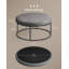 78cm Wide Faux Leather Round Footstool Ottoman-327921702