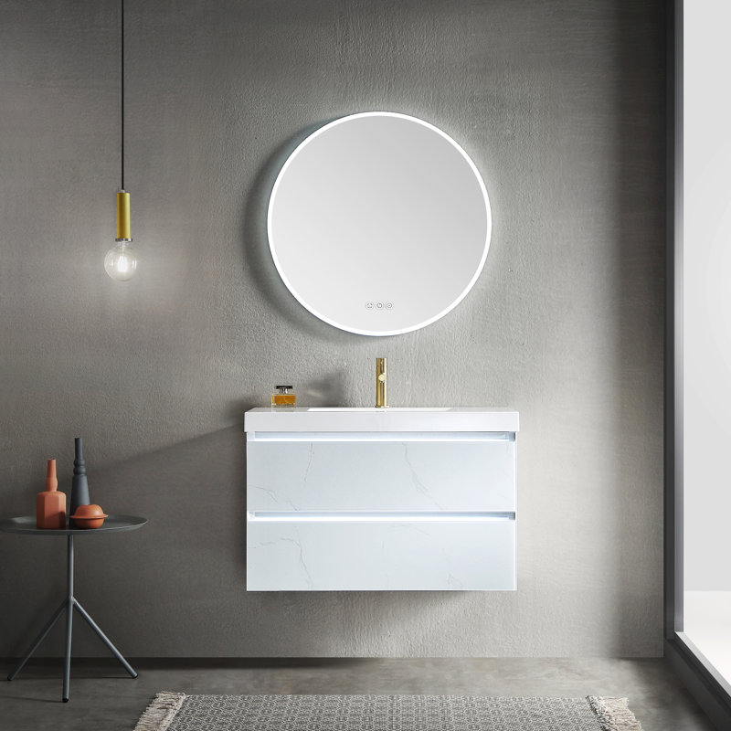 Fahriye 35.19'' Single Bathroom Vanity with Acrylic Top