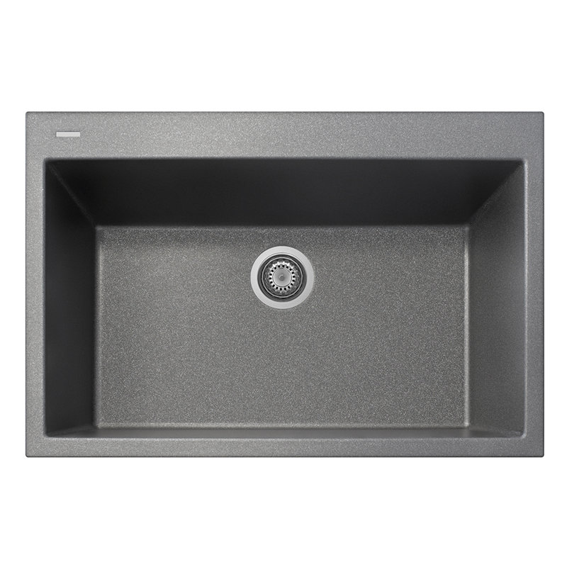 33" L x 22" W Drop-In Quartz Kitchen Sink, Titanium