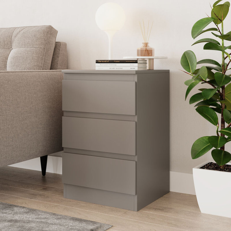 Prakrit 40cm W 3 - Drawer Chest of Drawers, Gray