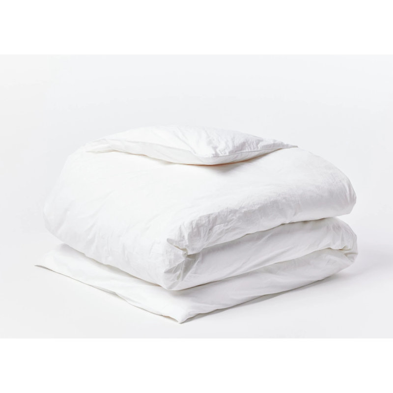 Housse de couette raffinée en percale biologique, Housse de couette pour lit très grand / très gra, Blanc alpin