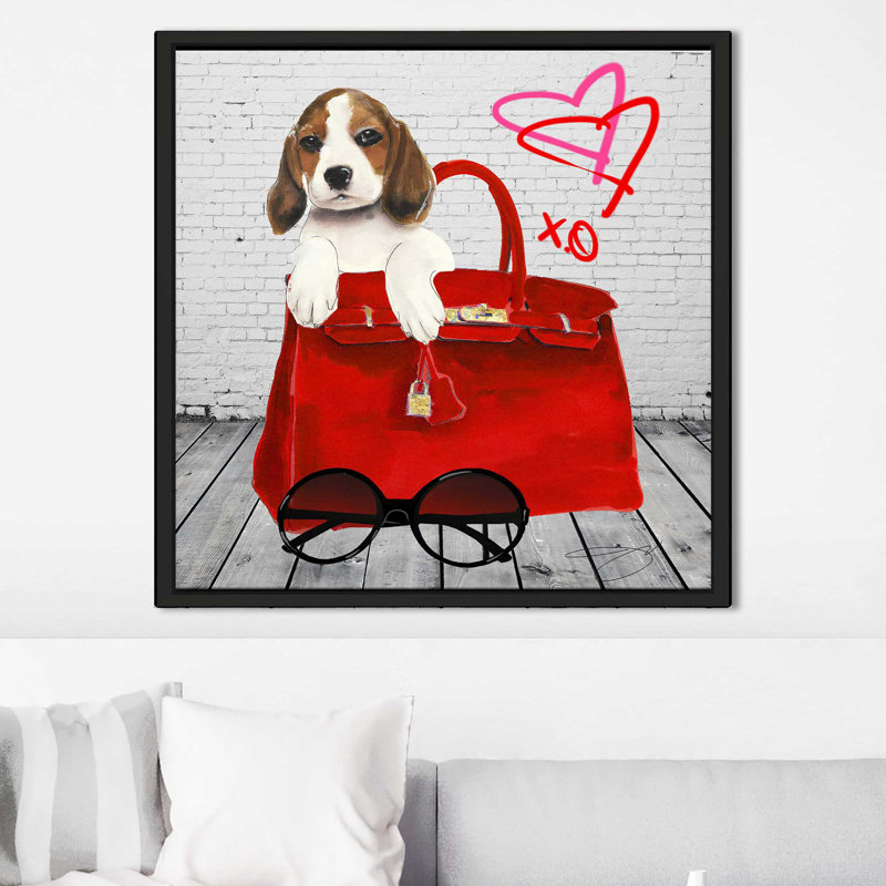 Beagle (Square) par By Jodi - impression, Cadre flottant noir, H 31,5 po x l 31,5 po x P 2 po