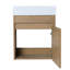 Meuble-lavabo flottant 18 po avec lavabo en résine et porte à fermeture en douceur, concepts modernes, grand rangement, lavabo mural imitation chêne 18 po-324257202