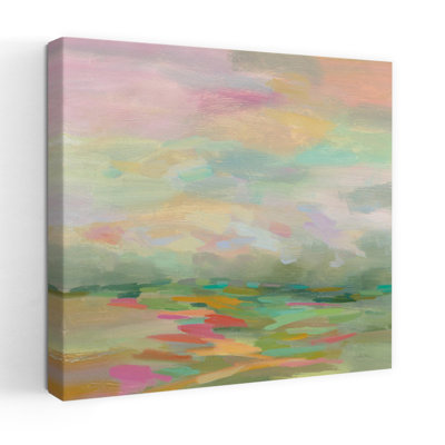 Contemporary Pastel Fields With Abstract Beige Art