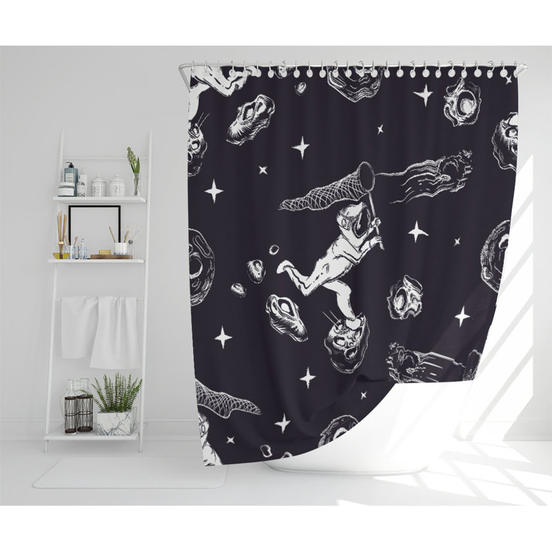 Astronaut Catches A Comet Designer Shower Curtain