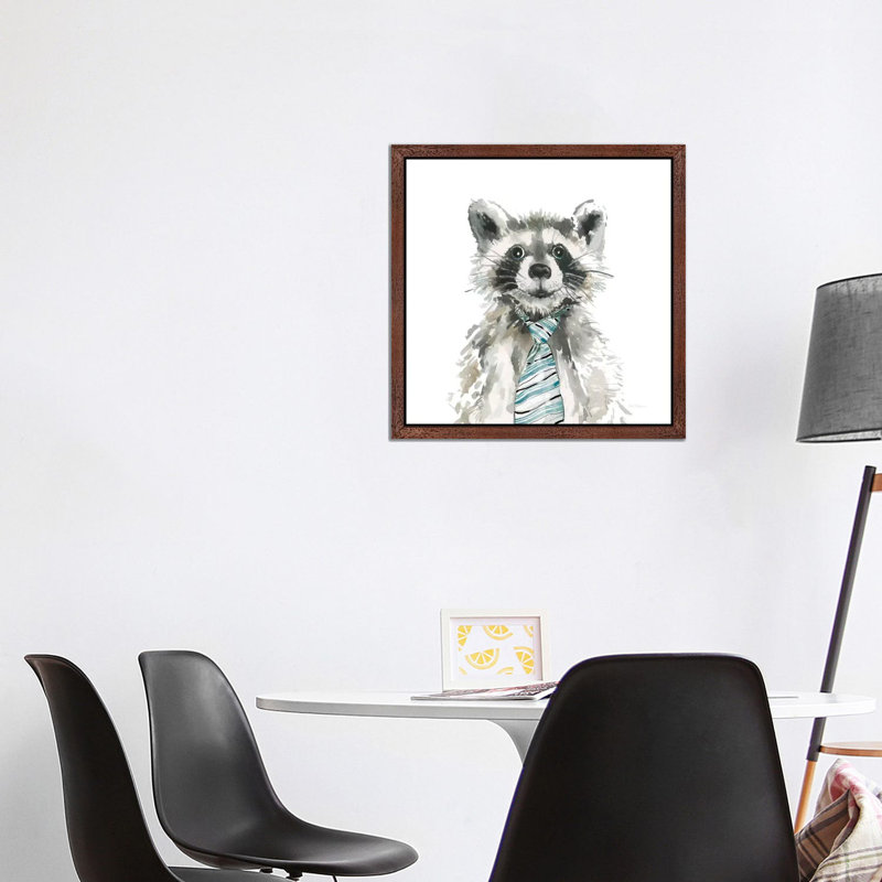 Raccoon by Carol Robinson - Floater Frame Painting on Canvas, Brown, 45.72 cm H x 45.72 cm W