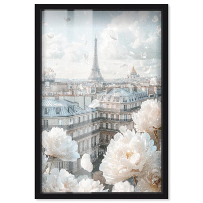 Peonies Over Paris Shadowbox Print Glam Wall Decor by Art Remedy