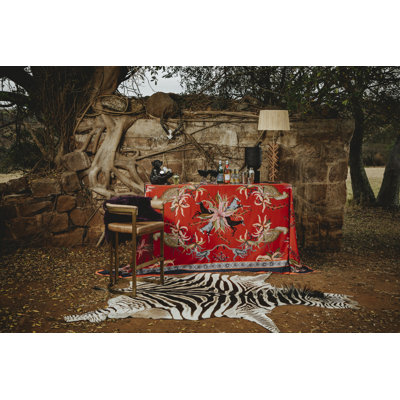 Ardmore Royal Red Cotton Tablecloth