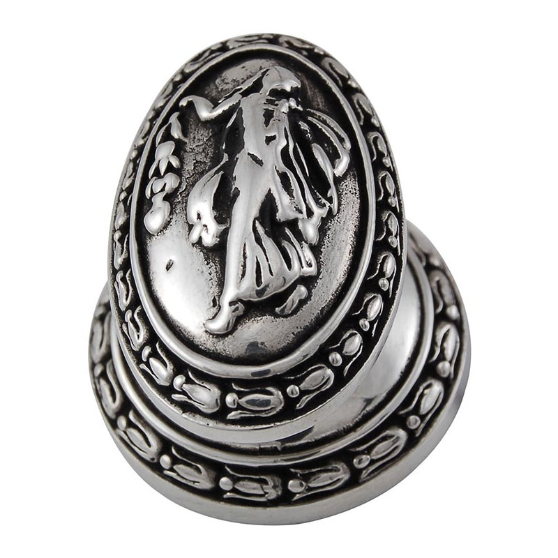 Sforza Oval Knob, Antique Silver