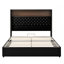 Cadre de lit doux en velours pour grand lit avec port USB et veilleuse, tête de lit de 52 po de hauteur avec décoration rivetée, lit plateforme à oreilles avec tablette de tête de lit, noir-1963891334-1963891332