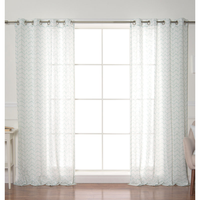 Semi Sheer Curtain Panel Pair, Sage