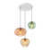  VetroMix  3 - Light Contemporary Vintage Cluster White Pendant Light with Colored Glass Shades