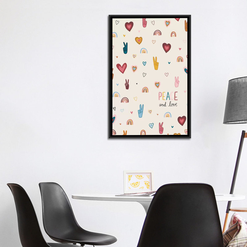 Art vi vibes, H 40 po x l 26 po x P 1,5 po, Toile avec cadre noir