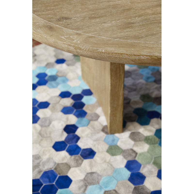 Angulo Cowhide Geometric Area Rug, Rectangle 4'6" x 5'9"