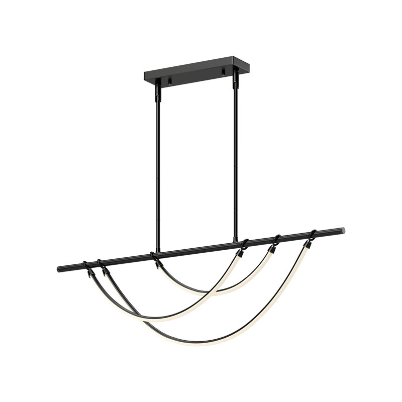 Luminaire suspendu linéaire à DEL Aryas Urban Bronze, H 15 po x l 48 po x P 1,75 po