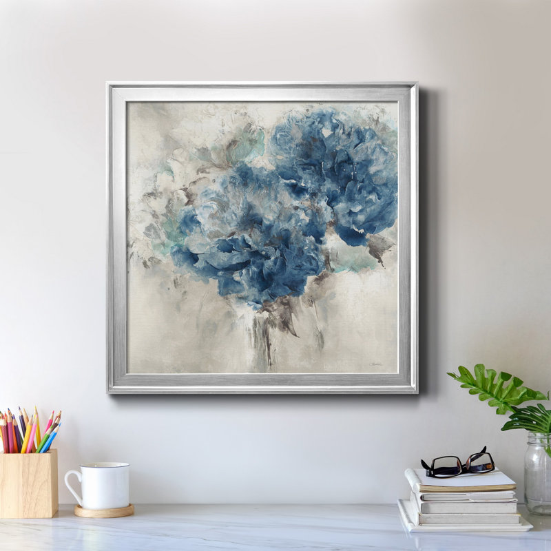 Floral Notes - Reproduction d'art sur toile encadrée, H 22,5 po x l 22,5 po x P 1,5 po, Cadre blanc