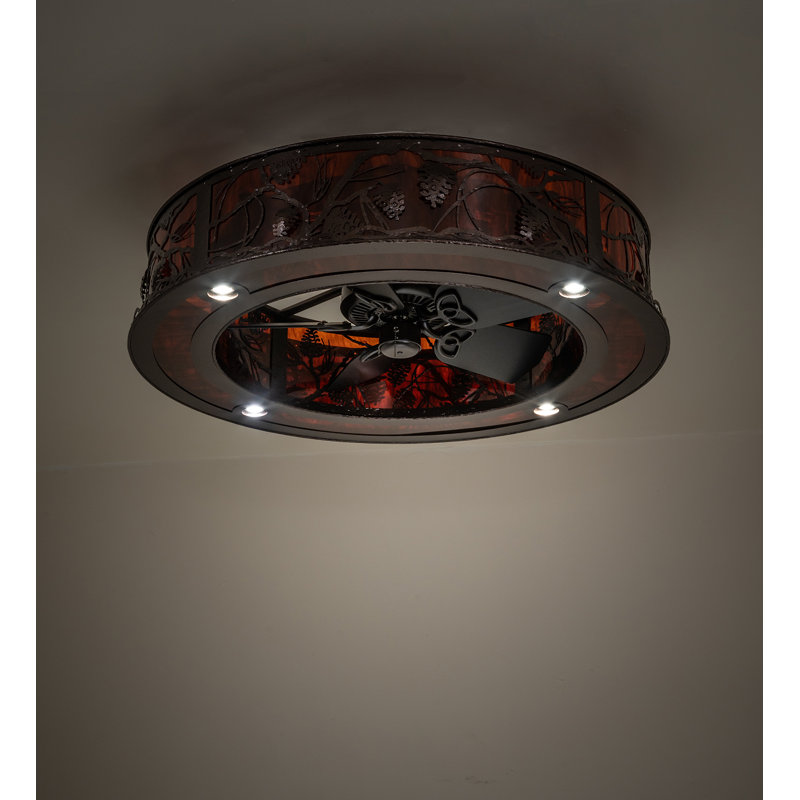 56" Wide Whispering Pines Chandel-Air, Copper Vein, 10" H x 48" W x 48" D
