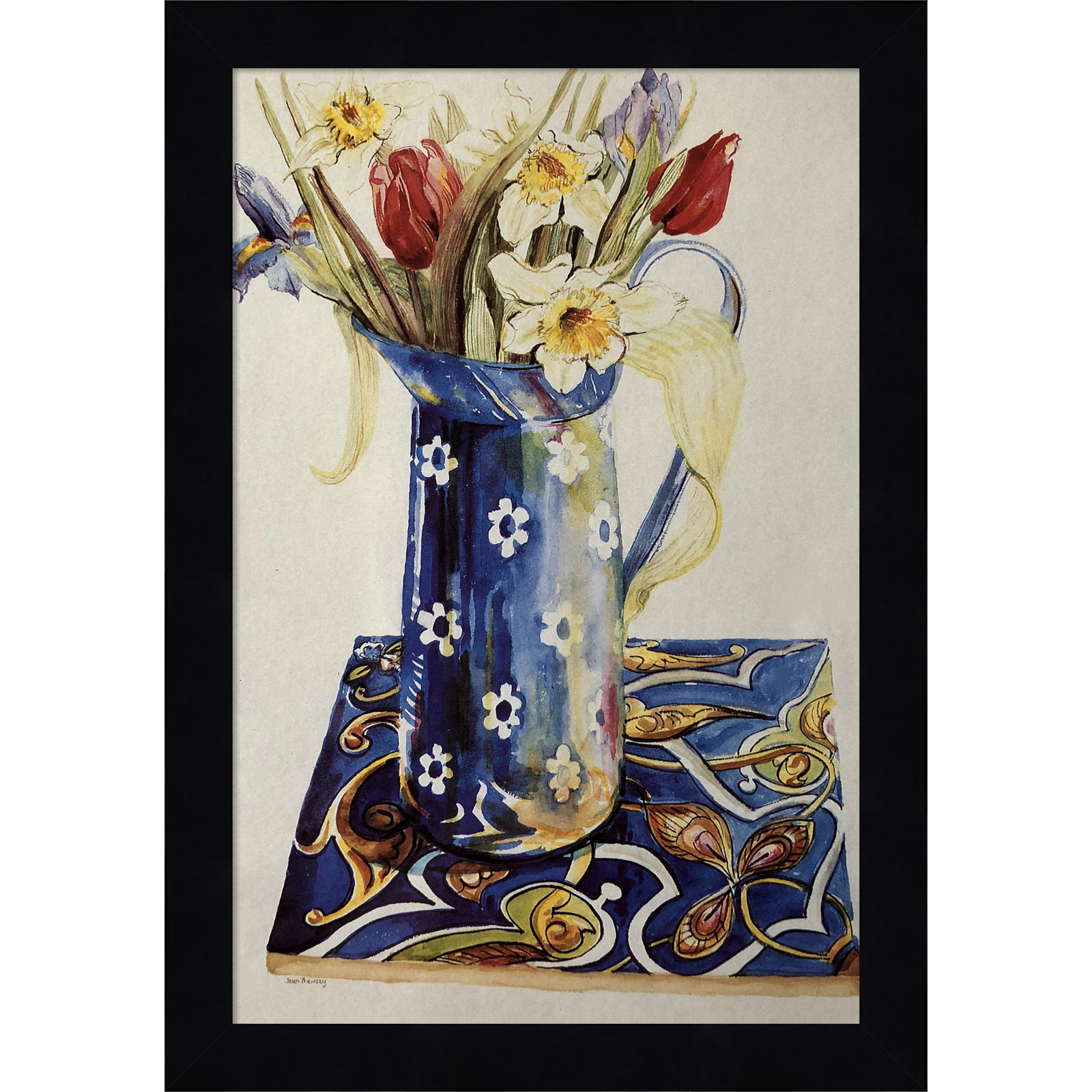 Tulips by Thewsey Joan, 13" H x 9" W x 1" D, Black