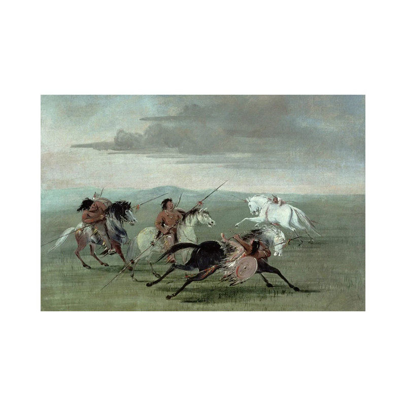 Commanche «Feats Of Martial Horsemanship», reproduction d'art sur toile tendue