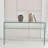 Glass Console Table, Transparent Tempered  Glass Console Table With Rounded Edges Desks, Sofa Table