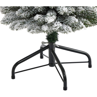  Arbre de Noël au crayon floqué avec lumières claires et branches pliables