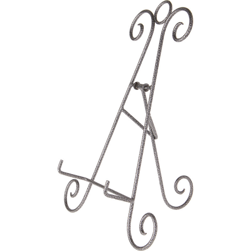 Support à assiettes en métal Namaya, Argenté, H 15 po x l 11,5 po x P 8,5 po
