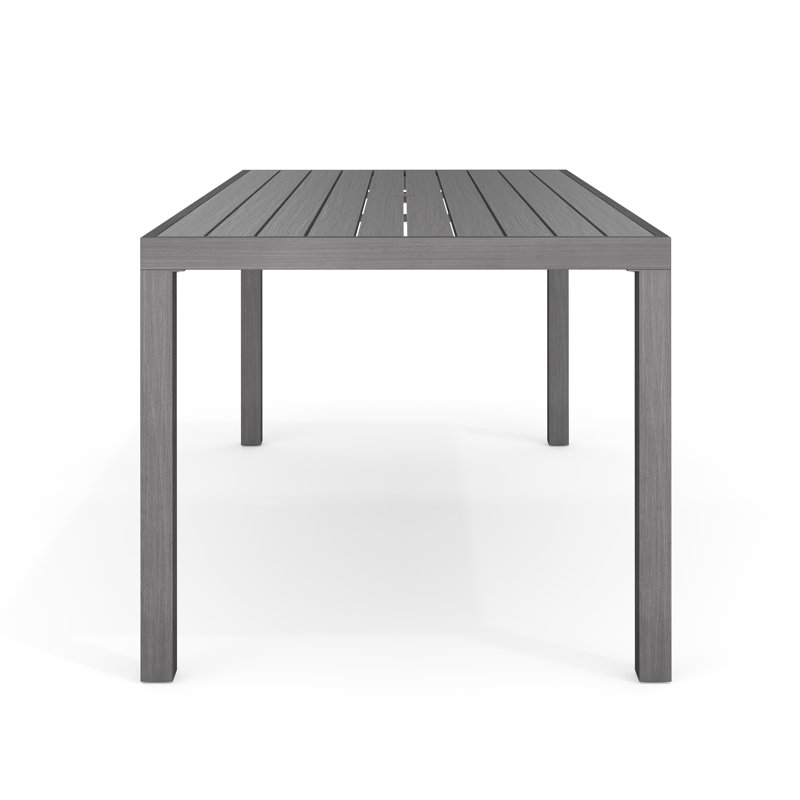 Martha Stewart Bedford All-Weather Patio Set With 71" Table And 8 Stackable Dining Chairs, Grey