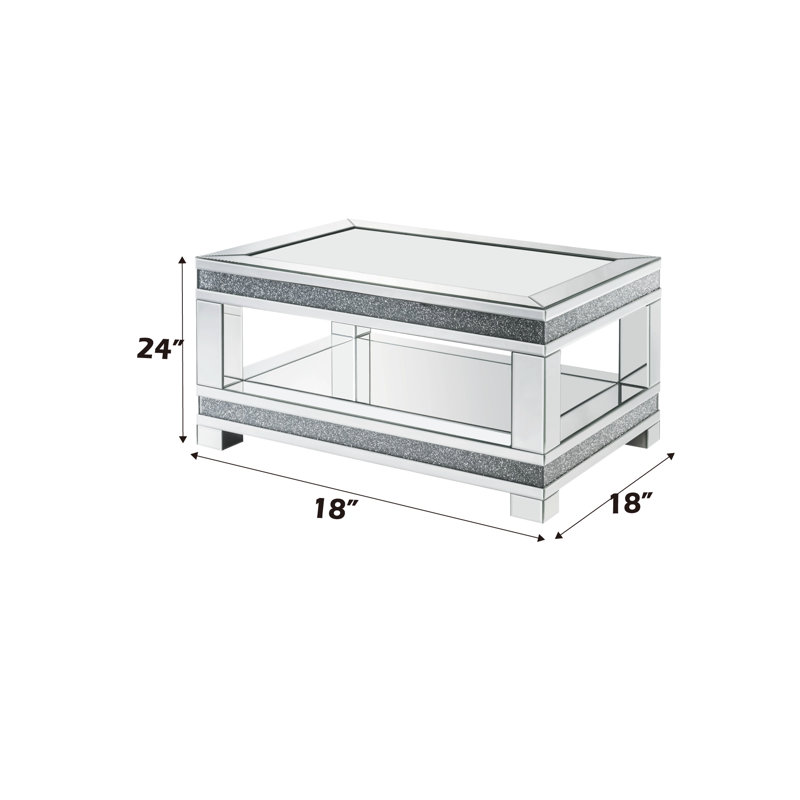Table basse Choi avec rangement en miroir