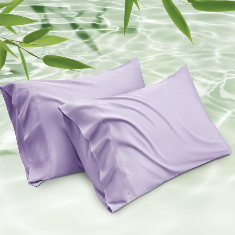 Rayon from Bamboo Cooling Pillowcase, Pink, Queen Pillowcase