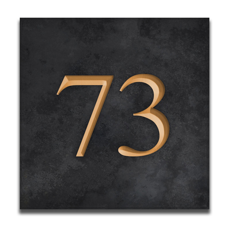 Velia 17.78cm H Stone House Number, 73, Gold