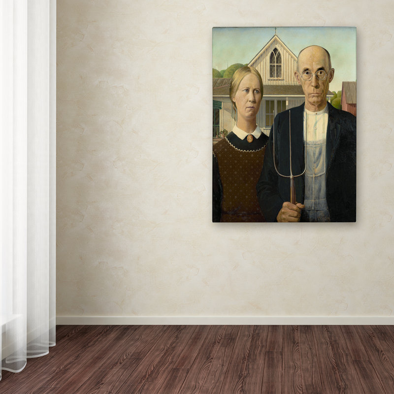 American Gothic Canvas Art by Grant Wood, 32" x 24"