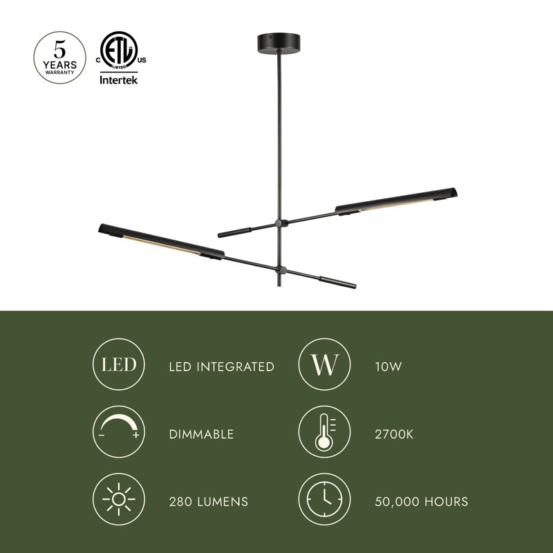 Astrid 2 - Light LED Chandelier, Urban Bronze