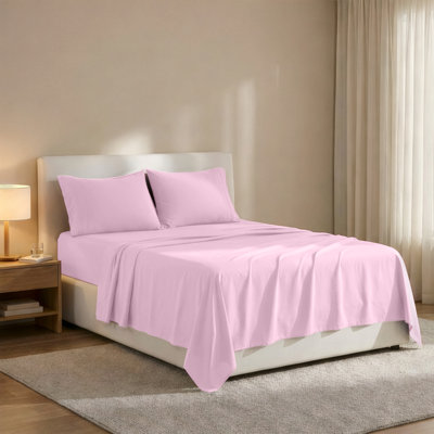 Lux Decor 4-Piece Ultra Soft Microfiber Sheet Set Deep Pocket Fitted Sheet, Wrinkle-Resistant & Easy Care Bedding