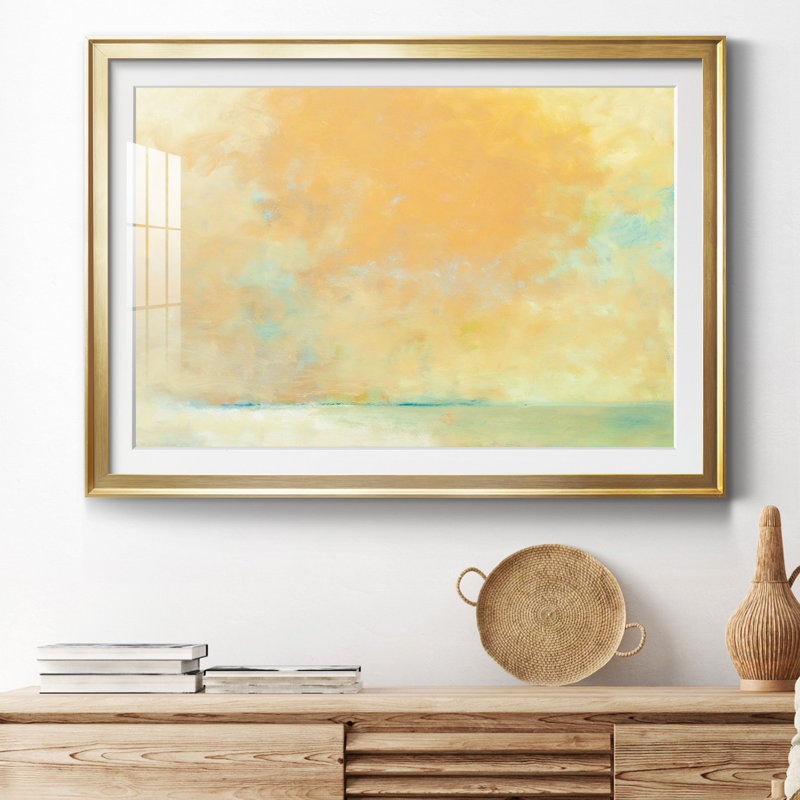 Tangerine - peinture encadrée, Cadre doré, H 18,5 po x l 24,5 po x P 1,5 po