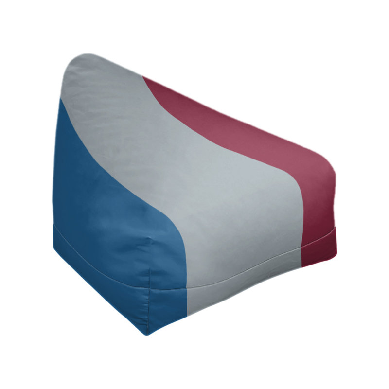 Bean Bag Cover, 30" H x 27" W x 2" D, Blue/Silver/Burgundy